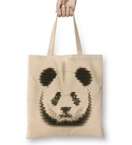 Geometric Animal Panda Bez Çanta Uzun Saplı