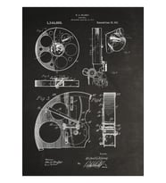 Kameraman Film Makarası Patent Çizimleri 1915 Tablo Ahşap Poster Dekoratif