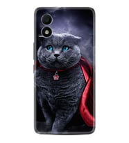 TCL 303 Kılıf Silikon Desen Özel Seri Super Cat 1666
