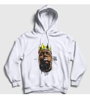 Presmono Unisex Beyaz Crown The Notorious BIG Kapüşonlu Sweatshirt 40742tt