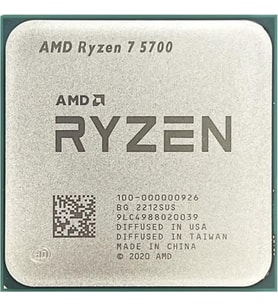 AMD RYZEN 7 5700 20MB 8çekirdekli VGA YOK AM4 65w Kutusuz+Fansız