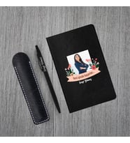 Kişiye Özel Yeni İş Temalı Siyah Klasik Defter & Siyah Tükenmez Kalem Seti