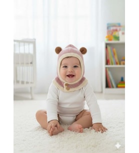 KİTTİ 25480-02 DÜĞMELİ BOYUNLUK TRİKO BERE (Pembe)
