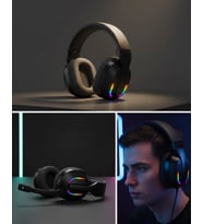 RGB Aydınlatmalı Kablosuz Oyuncu Kulaklığı Konsol ve PC Uyumlu
