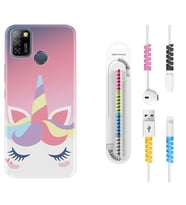 INFINIX Smart 4 5 6 Zero 8 S5 Pro Kılıf Kablo Koruma Spiral Silikon Sweety Unicorn 1737