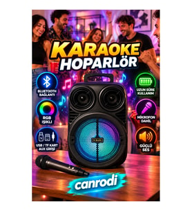 6.5 İnç Kablosuz Karaoke Hoparlör Mikrofonlu RGB Işıklı Bluetooth Taşınabilir Speaker