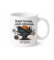 Karabük Demir ve Emek Tasarımlı Kupa Bardak Özel Hediye Porselen Mug