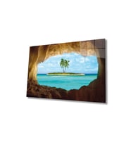 Miyrem Glasses Collection -A1^#  Deniz Manzara Cam Tablo (Çok Renkli)