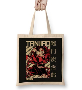 Demon Slayer Kimetsu No Yaiba Anime Tanjiro Bez Çanta Uzun Saplı