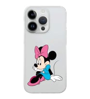 Apple iPhone 14 Pro Max Uyumlu Kamera Korumalı Tıpalı Kapak Minnie Mouse Tasarımlı ŞeffafKılıf