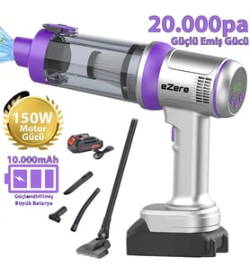 Ezere Powerstorm Kablosuz El Süpürgesi 20000Pa Çekim Gücü 3 Kademeli HEPA Filtr - HPSBYI4898-4
