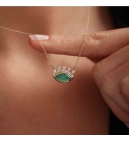 Altın Göz Kolye Green Opal