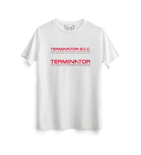 Terminatör Resim Baskılı Beyaz Tshirt