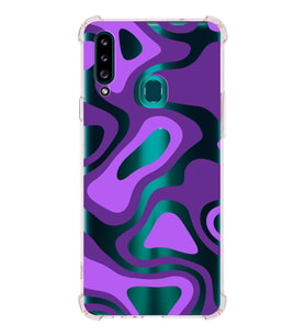 Samsung Galaxy  A20s  Köşe Korumalı Antişok Kapak Renkli Desen Tasarımlı Şeffaf Silikon Kılıf