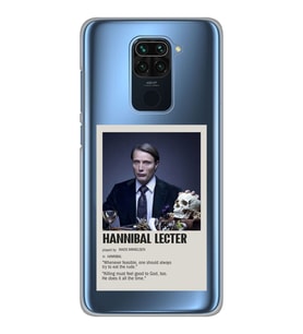 Xiaomi Redmi Note 9 Uyumlu Hannibal Lecter Minimalist Poster Desenli Şeffaf Telefon Kılıfı