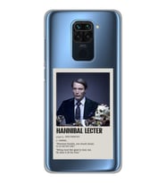 Xiaomi Redmi Note 9 Uyumlu Hannibal Lecter Minimalist Poster Desenli Şeffaf Telefon Kılıfı