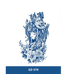GZ-379 ORTA BOY YARI KALICI JAPON KIZ DESEN DÖVME-TATTO