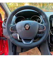 Renault Captur 1 Dikme Direksiyon Kılıfı Premium Komple Delikli Deri Siyah Dikiş 2013-2019