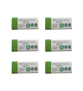 Faber Castell Doğa Dostu Küçük Silgi Dust Free PVC Free 6 lı 187354 (Yeşil)
