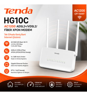TENDA HG10C AC1200 ADSL2+/VDSL2/FİBER XPON MODEM