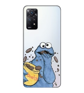 Redmi Note 11 Pro Uyumlu Susam Sokağı Kurabiye Canavarı Desenli Şeffaf Telefon Kılıfı