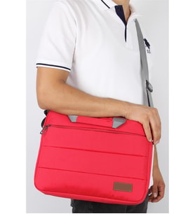 Bagacar Kırmızı Unisex 15.6 İnç Laptop ve Evrak Çantası  (Çok Renkli)