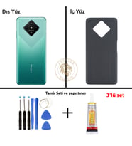 Infinix Zero 8 Yeşil Uyumlu Orta Kasa + Yapıştırıcı ve Vida Seti Full Kasa Kapak Gövde Housing