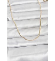 CM 14K Gold Renk İnce Kare Zincirli Model 60 cm Kadın Kolye 5886