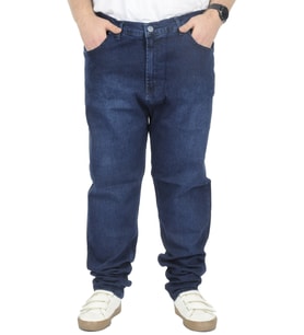 Mode XL Büyük Beden Kot Pantolon Klasik 5 Cep Lopez Blue 22926 Lacivert