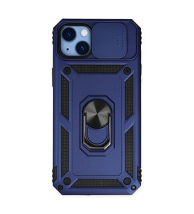 Apple İphone 14 Plus Kılıf Pars Lens Yüzüklü Silikon - Lacivert