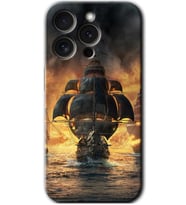 İphone 15 Pro Max Kılıf HD Desen Baskılı Kılıf - Siyah İnci