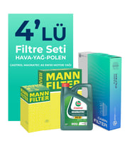 MANN Hyundai i30 1.4 Benzin Filtre Bakım Seti Castrol Motor Yağlı (2016-2018) 4 Lü