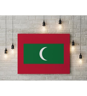Maldivler Bayrağı Kanvas Tablo 40x55cm Dekoratif Tablo