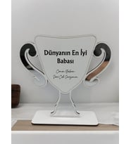 Kişiye Özel  Babalar Günü Tasarımlı Ahşap Plaket 