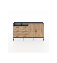 Arges Konsol 4 Raflı 6 Çekmeceli 2 Kapaklı 176x30x99 Antrasit-Çam