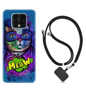Tecno Camon 16 18P Pova Kılıf Boyun Askılı Silikon Super Meow 1715