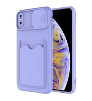 Apple iPhone XS Max 6.5 Kılıf Zore Kartix Kartlık Bölmeli Kılıf (Lila)