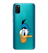 Samsung Galaxy M21 Kapak Donald Duck Tasarımlı Şeffaf Silikon Kılıf