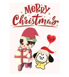 Jimin Bts Mutlu Noeller - Jimin Noel - Sevimli Jimin Tablo Ahşap Poster Dekoratif Kod61