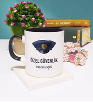 Özel Güvenlik Tasarımlı Kişiye Özel Güvenlik Kupa Bardak Siyah