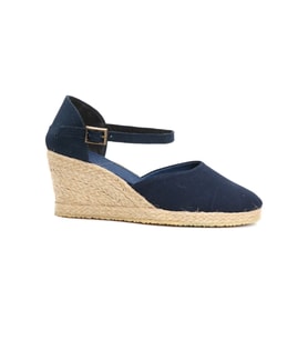 Gerçek Elişi Lacivert Kadın Dolgu Topuk Espadril Handmade