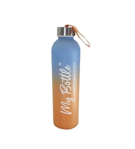 Renkli 750 ml Motivasyon Cam Su Matarası HK2707 (Turuncu)