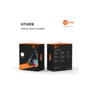 Lenovo HT409 USB Kablolu RGB LED Aydınlatmalı Mikrofonlu Kulak Üstü Gaming Kulaklık Siyah