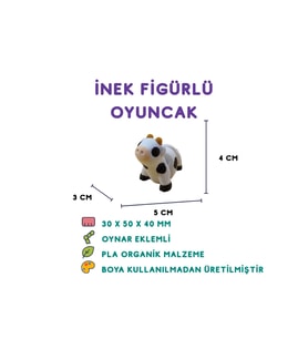 İnek Figür - 3D Sevimli Hayvan Oyuncak