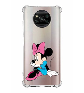 Xiaomi Poco X3 Pro Köşe Korumalı Antişok Kapak Minnie Mouse Tasarımlı Şeffaf  Kılıf