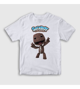 Presmono Unisex Çocuk Beyaz Sign Sackboy A Big Adventure T-Shirt 544959tt (Beyaz)