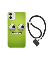 Apple Iphone 13 Mini Kılıf Resimli Desenli Silikon Boyun Askılı Green 1832