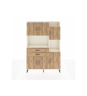 Arges Gardrop 9 Raflı 2 Çekmeceli 6 Kapaklı 132x30x195 Aytaşı-Çam