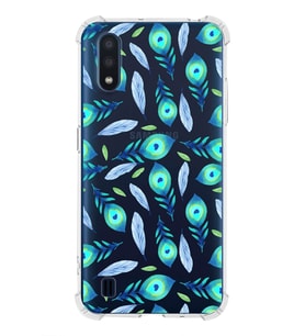PrintiFy Samsung Galaxy A01 Uyumlu Nazar Boncuğu 3 Baskılı Şeffaf Köşe Korumalı Antişok Kılıf