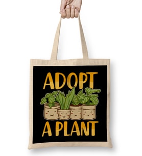 Cute Adopt a Plant Succulent & Gardening Planting Bez Çanta Uzun Saplı
